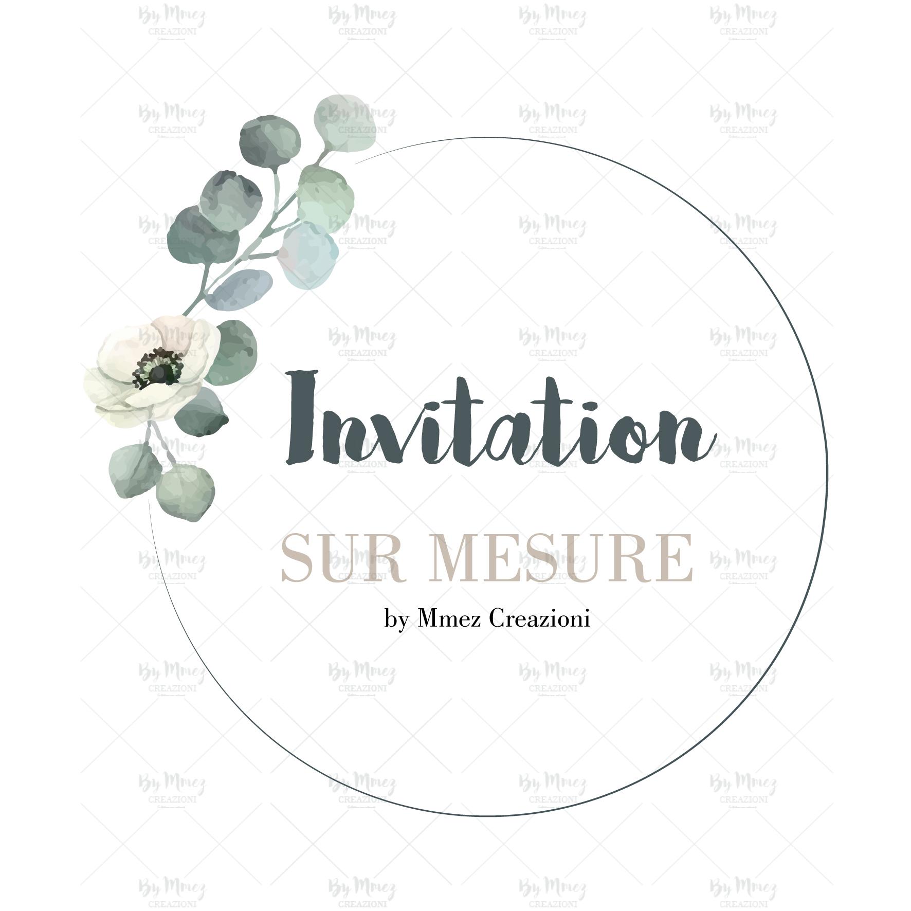 Invitation Anniversaire - Thème Biche & Fleuries Rose - Mmez Creazioni