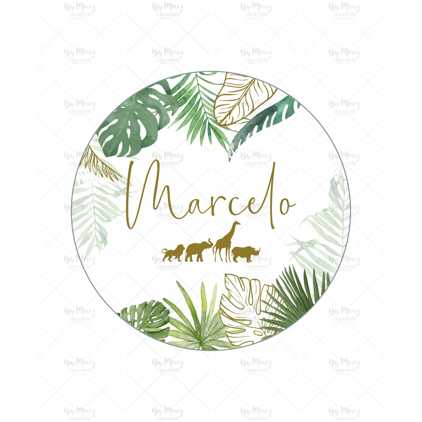 Etiquette Autocollante Stickers Theme Jungle Tropical Chic Mmez Creazioni