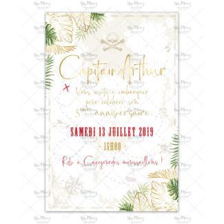 Invitation Anniversaire - Thème Biche & Forêt Rose Gold - Mmez