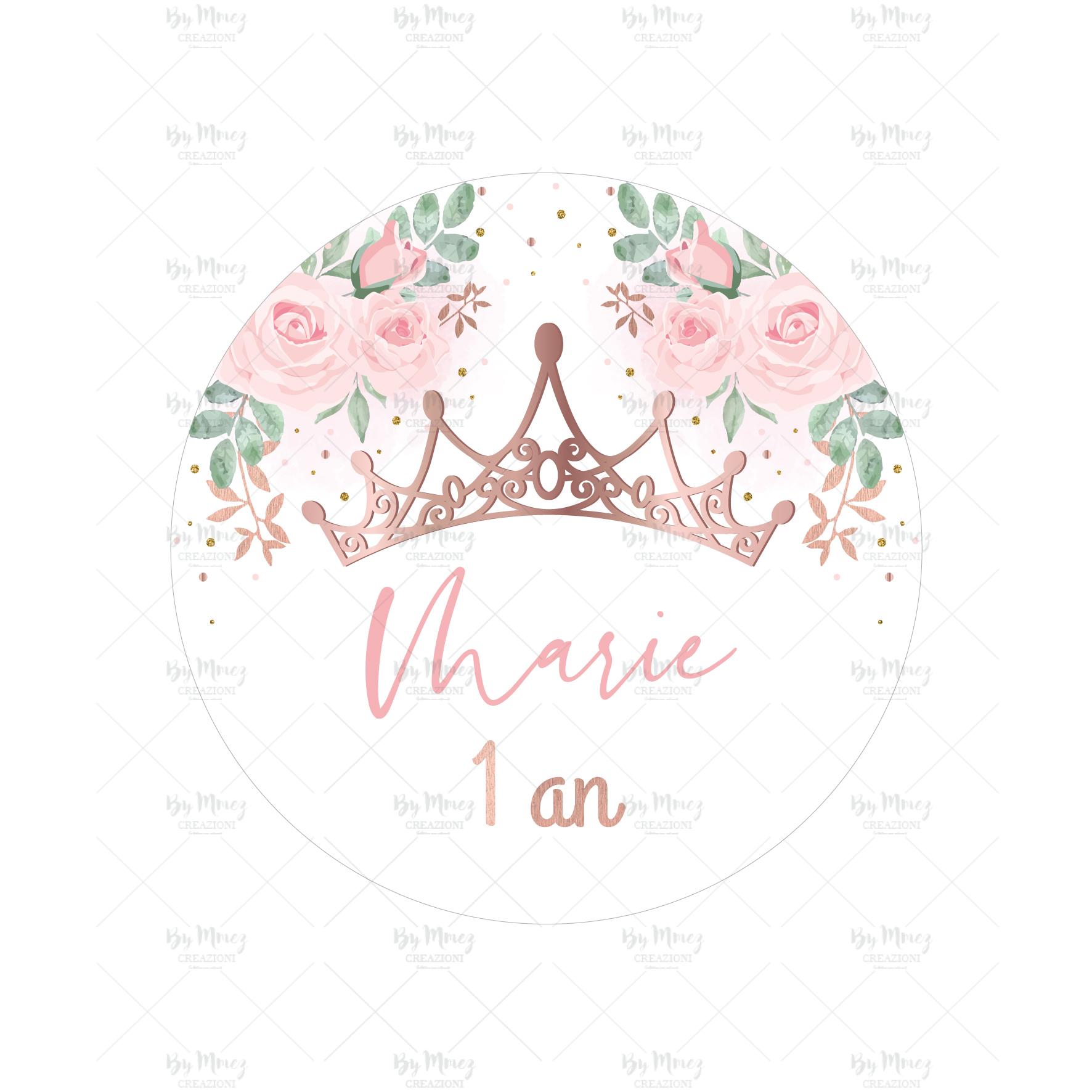 Etiquette Autocollante Stickers Theme Princesse Et Fleurie Mmez Creazioni