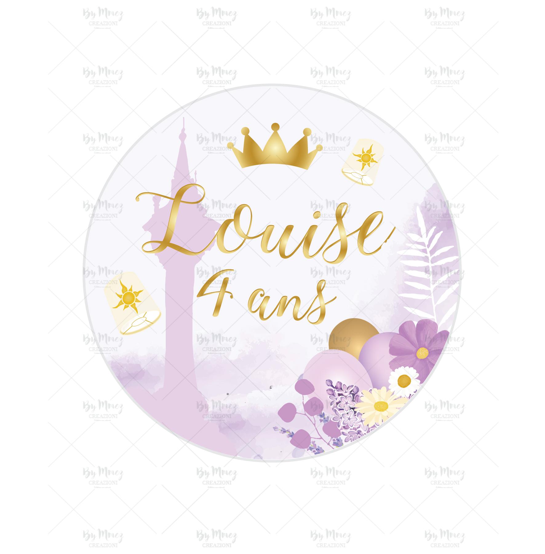 Stickers autocollants personnalisés anniversaire princesse