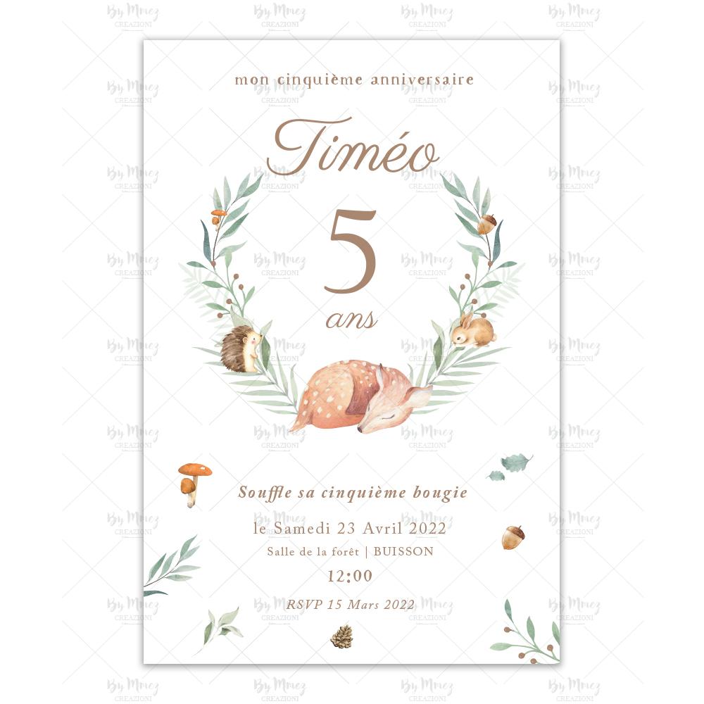 Invitation Anniversaire - Thème Licorne tropical & Rose - Mmez